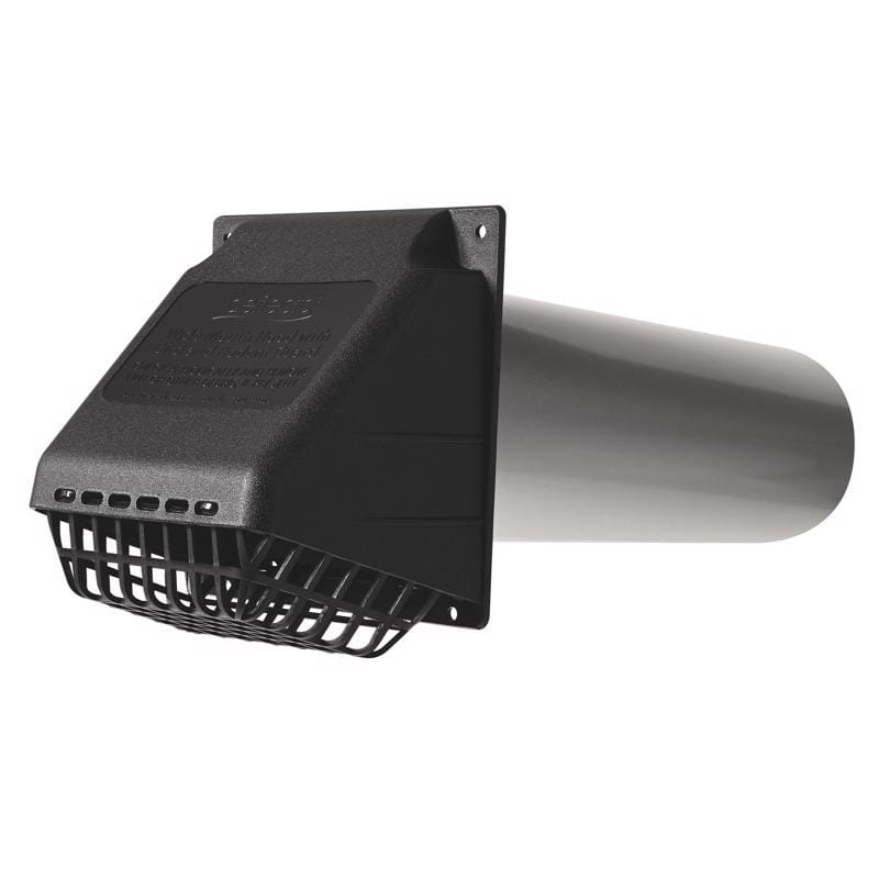 Deflect-O RVHABLK4 11 in. L X 4 in. D Black/Silver Aluminum/Plastic Dryer Vent Kit