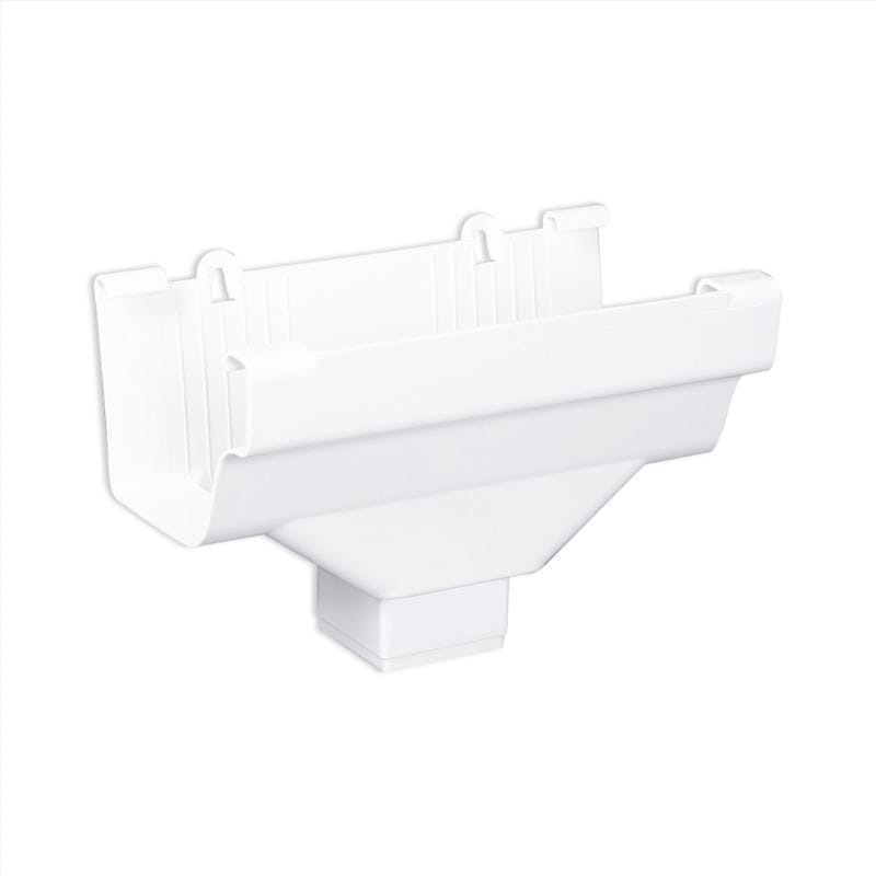 Amerimax M0506-6HP 5 in. W X 9 in. L White Vinyl Traditional Gutter Drop Outlet