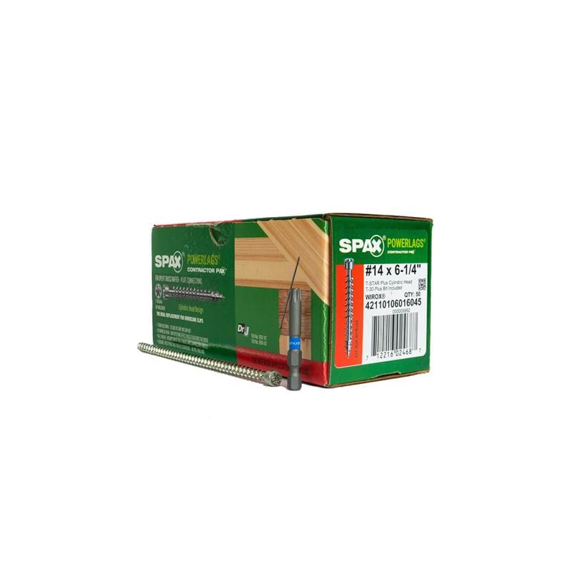 Spax 42110106016045 Truss No. 14 Label X 6-1/4 in. L Star Round Head Serrated Construction Screws