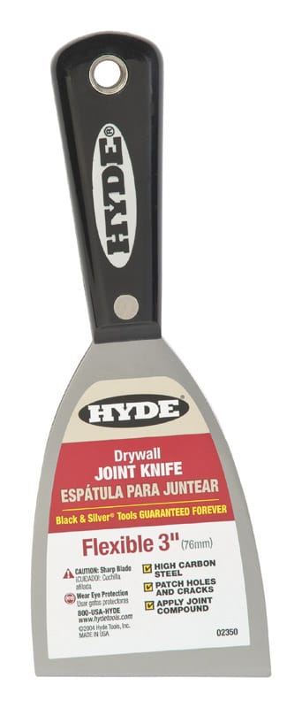 Hyde 02350 Black & Silver 3 in. W Carbon Steel Chiseled-Edge Paint Scraper