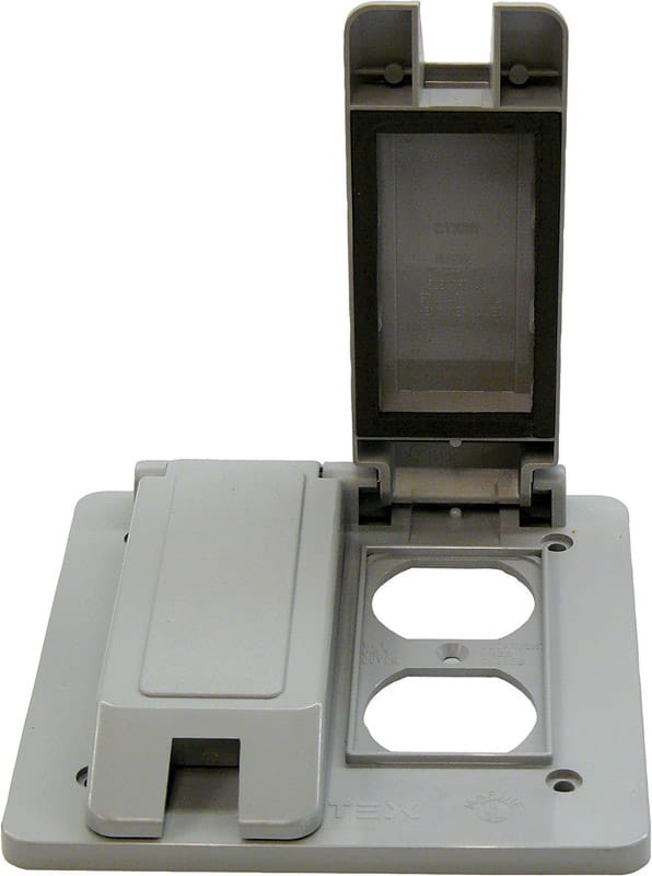 Cantex 5133347B Rectangle PVC 2 gang 4-11/16 in. H X 4-7/8 in. W Duplex Outlet Cover