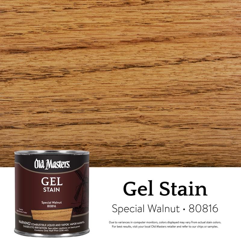 Old Masters 80816 Semi-Transparent Special Walnut Oil-Based Alkyd Gel Stain 1/2 pt