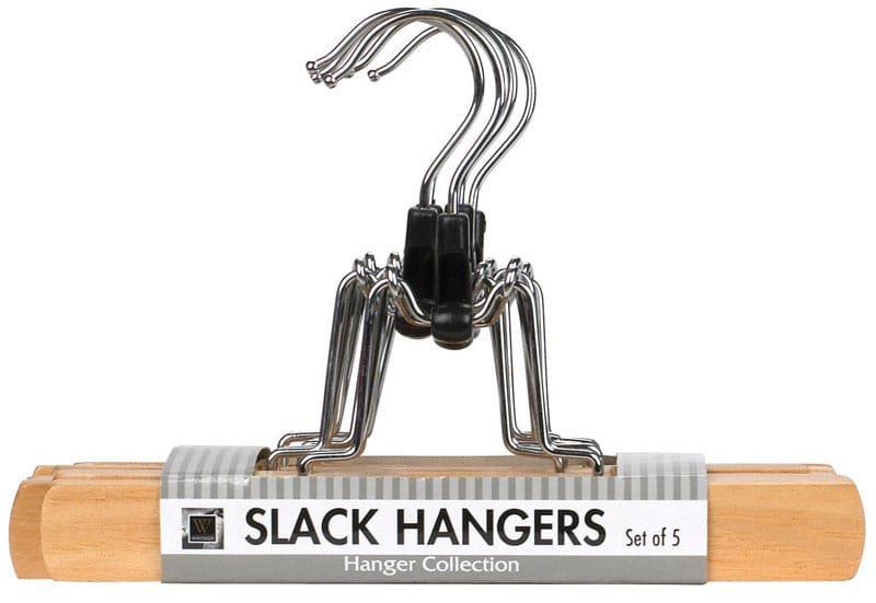 Whitmor 6026-342 6-1/2 in. H X 1 in. W X 9 in. L Wood White Slack Hanger 5 pk