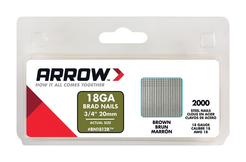 Arrow BN1812BCS BN18 18 Ga. X 3/4 in. L Galvanized Steel Brad Nails 2000 pk 0.8 lb