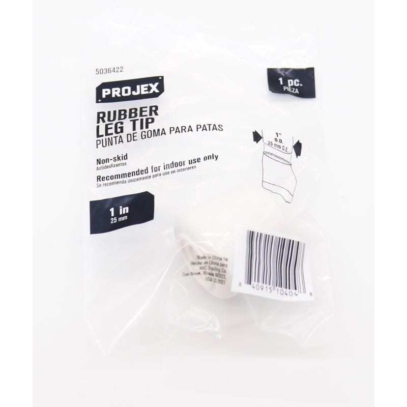 Projex P0064 Rubber Leg Tip White Round 1 in. W 1 pk