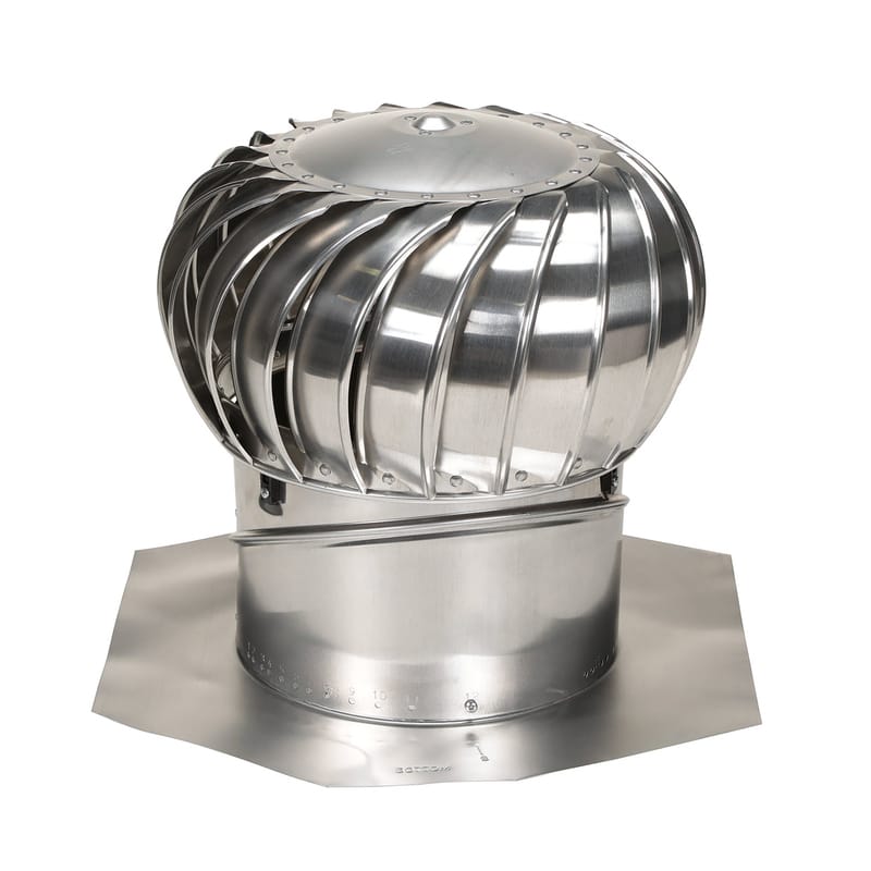Air Vent TIBS1400 Air Hawk 21.3 in. H X 14 in. D Mill Aluminum Turbine and Base