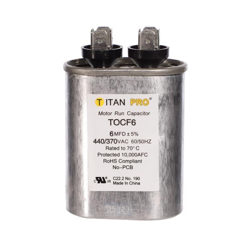 Titan Pro TOCF6 6 MFD 440 V Oval Run Capacitor