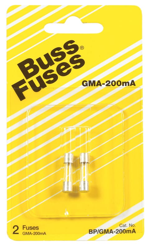 Bussmann BP/GMA-200MA 0.2 amps Fast Acting Glass Fuse 2 pk
