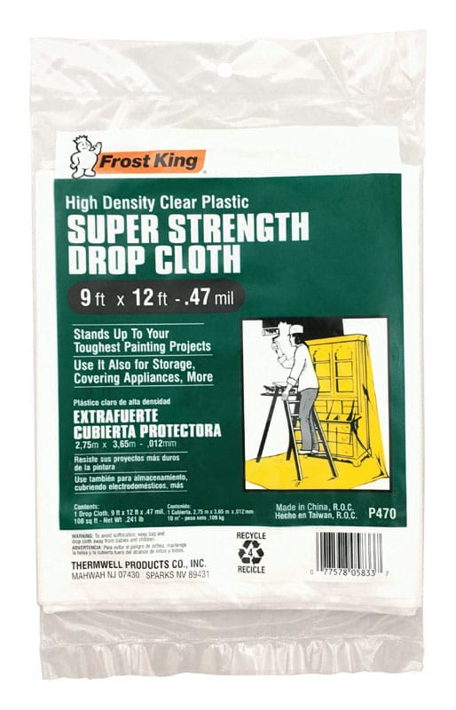 Frost King P470 9 ft. W X 12 ft. L X 0.47 mil Plastic Drop Cloth 1 pk