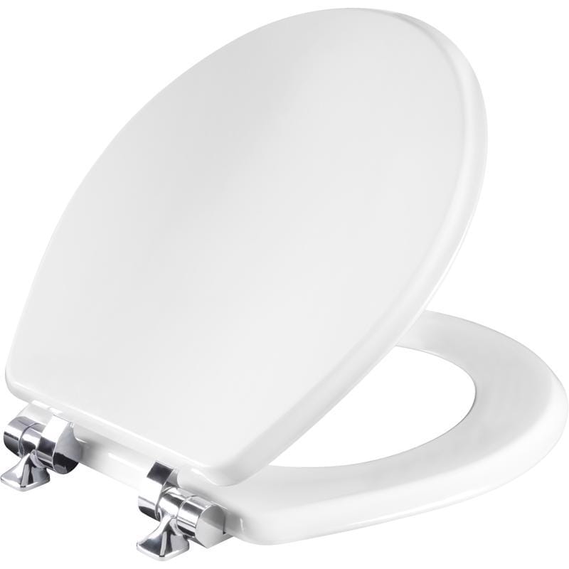 Mayfair BY Bemis 26CHSL-000 Benton Slow Close Round White Enameled Wood Toilet Seat