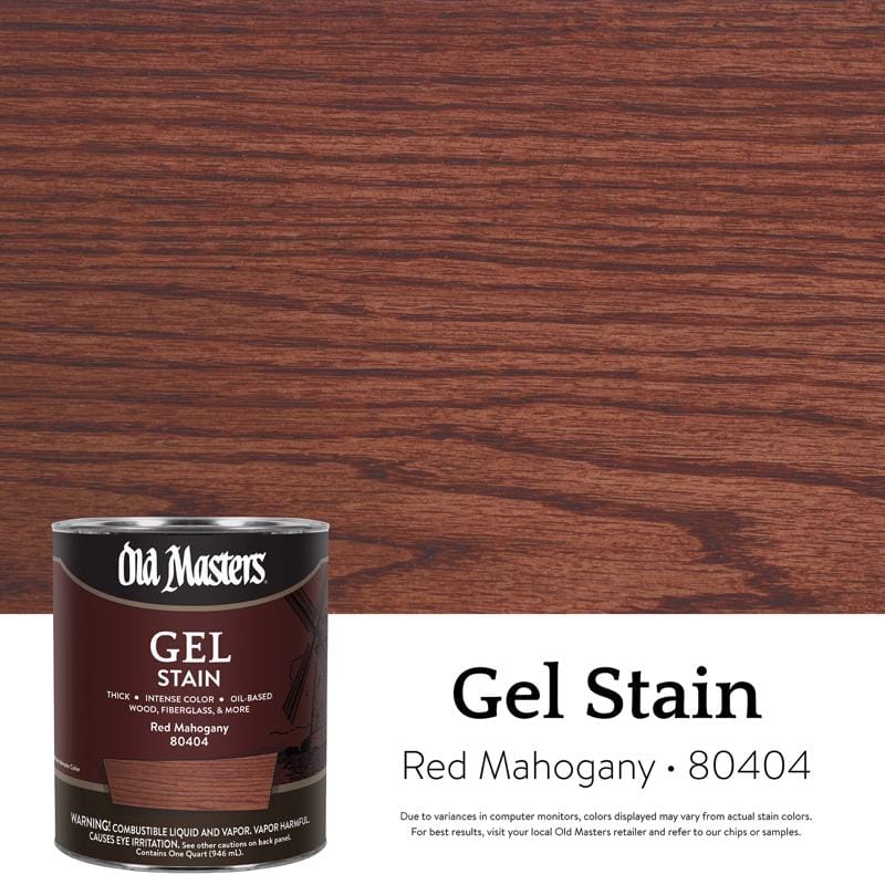 Old Masters 80404 Semi-Transparent Red Mahogany Oil-Based Alkyd Gel Stain 1 qt