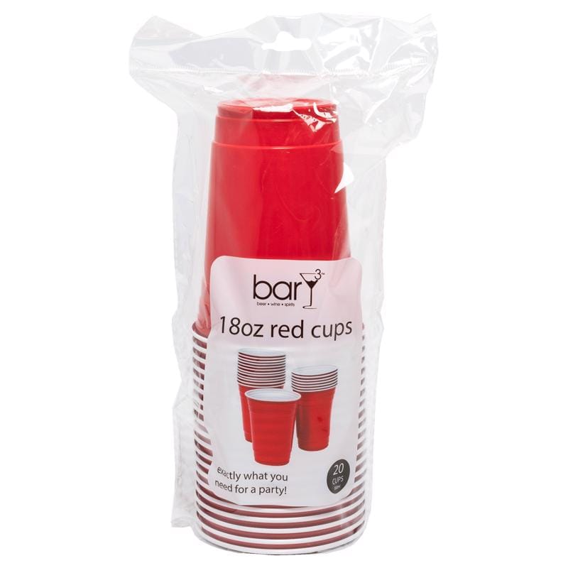 Blueoco BAR-0892 BarY3 18 oz Red Plastic Cup