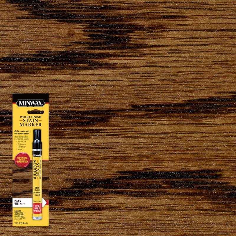Minwax 63487000 Wood Finish Stain Marker Semi-Transparent Dark Walnut Oil-Based Stain Marker 1/3 oz
