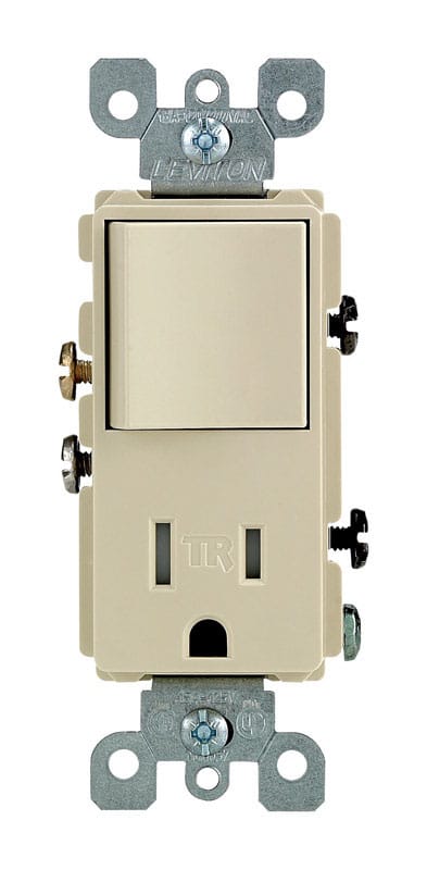 Leviton T5625-I Decora 15 amps 125 V Ivory Combination Switch/Outlet 5-15R 1 pk