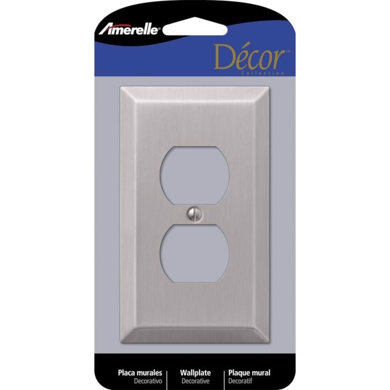 Amerelle 163DBN Century Brushed Nickel 1 gang Stamped Steel Duplex Wall Plate 1 pk