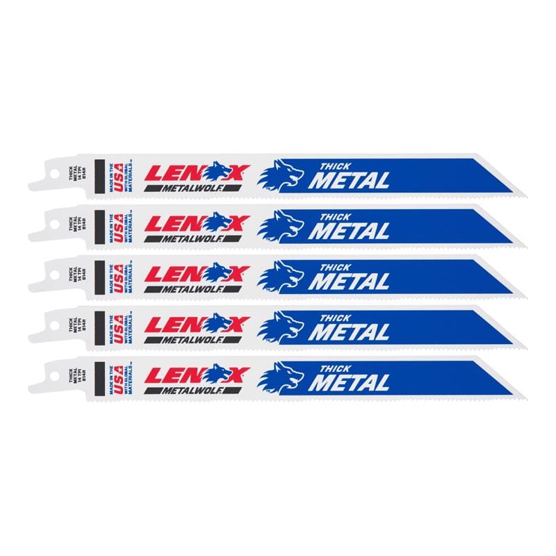 Lenox 21519814R METALWOLF 8 in. Bi-Metal WAVE EDGE Reciprocating Saw Blade 14 TPI 5 pk