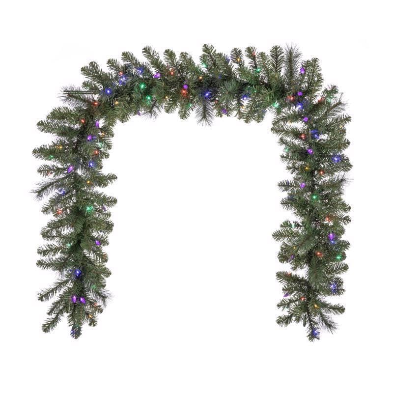 Celebrations MPGARL-9WAC6MUA Platinum 14 in. D X 9 ft. L LED Prelit Multicolored Mixed Pine Christmas Garland