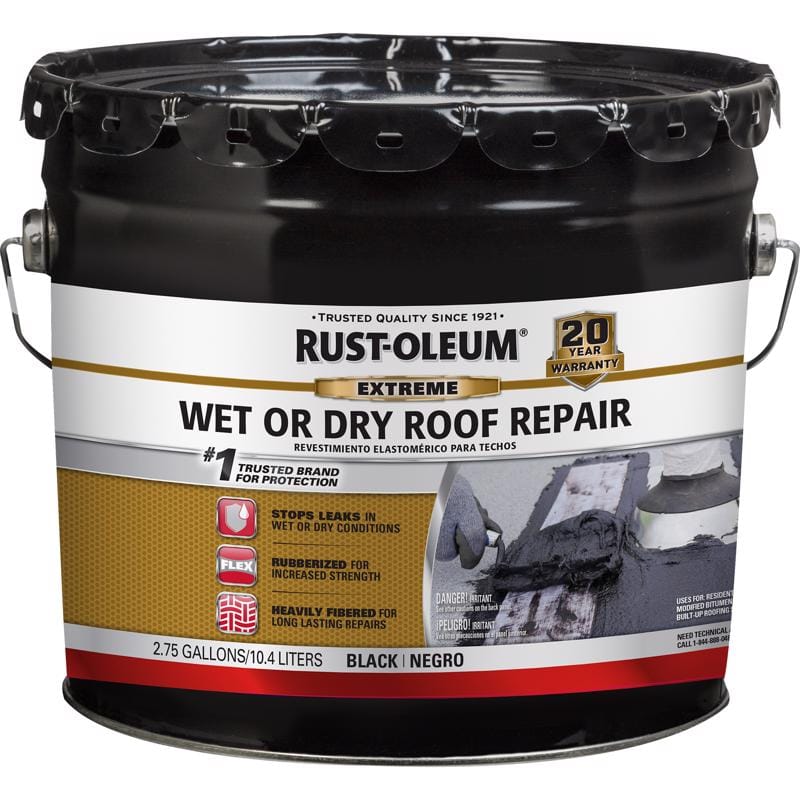 Rust-Oleum 351250 Extreme Black Asphalt Wet/Dry Surface Roof Cement 2.75 gal
