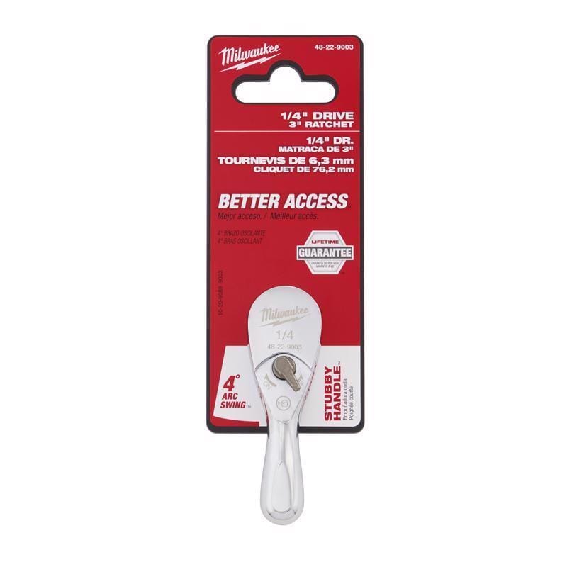 Milwaukee 48-22-9003 Ratchet SAE Chrm 1/4"X3"