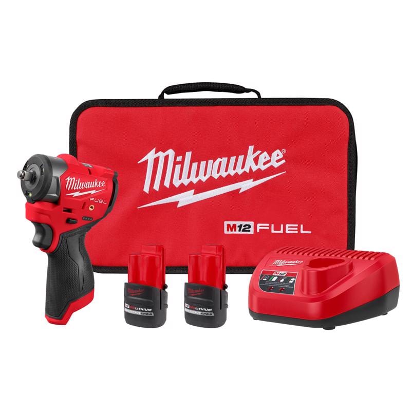 Milwaukee 3049-22 M12 FUEL 3/8 in. Cordless Brushless Subcompact Impact Wrench W/Friction Ring Kit Kit (Batt
