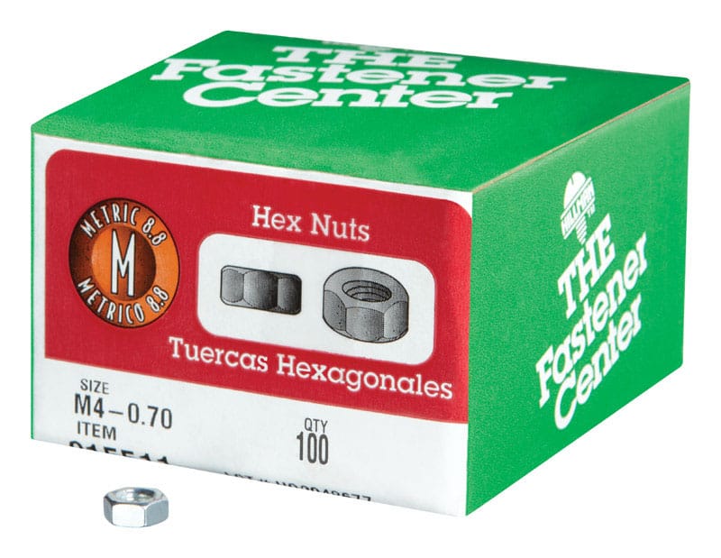 Hillman 915511 M4-0.70 mm Zinc-Plated Steel Metric Hex Nut 100 pk