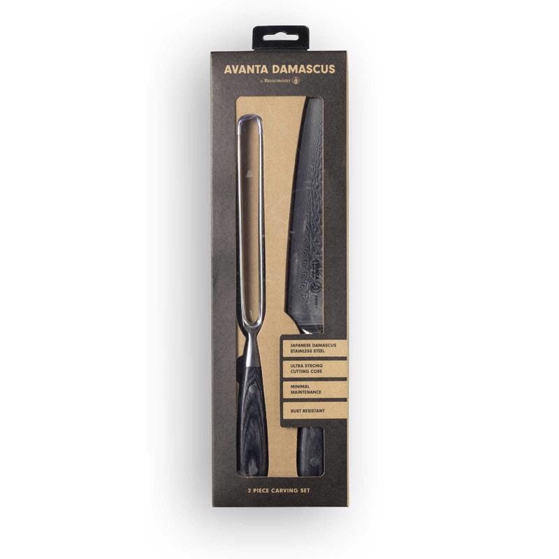 Messermeister AD800-2S Avanta Damascus n/a in. L Steel Carving Carving Set 2 pc