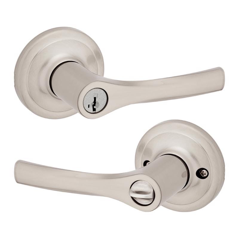 Kwikset 94050-704 Henley Satin Nickel Entry Lockset KW1 1-3/4 in.