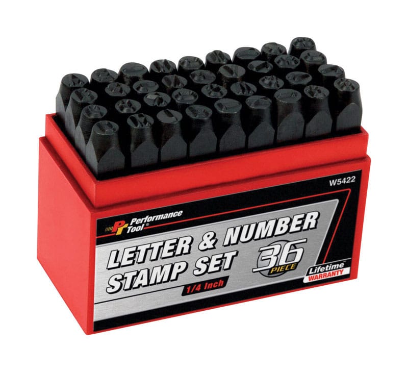 Performance Tool W5422 1/4 in. Letter and Number Stamp Set 36 pk