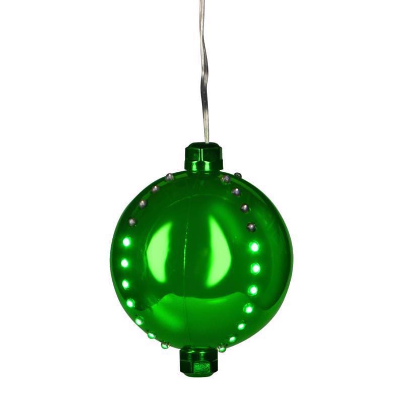 Celebrations 23-12001A LED Green Snow Fall Ornament 4 in. Hanging Decor