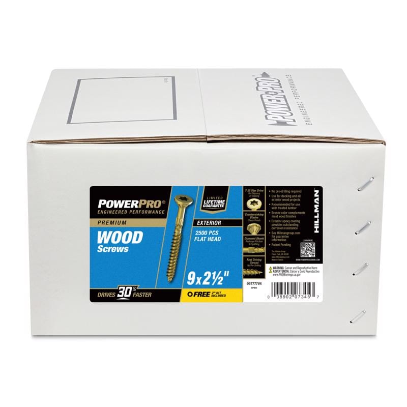Power Pro 967777V4 No. 9 Ga. X 2-1/2 in. L Bronze Star Flat Head Deck Screws