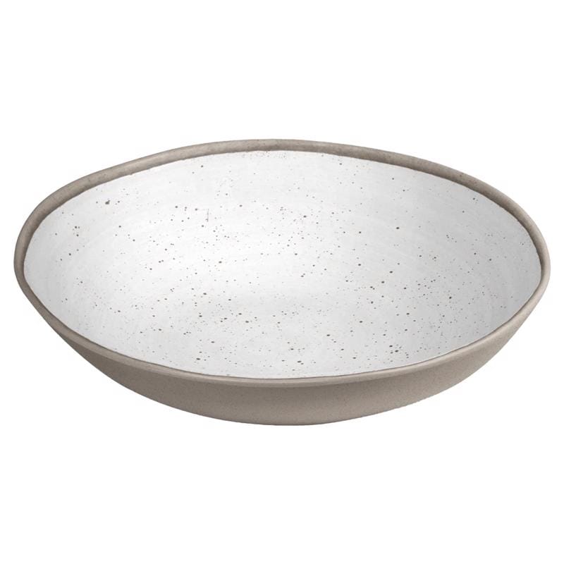 Tarhong TCC5120MABS Gray/White Melamine Kiln Serving Bowl 1 each