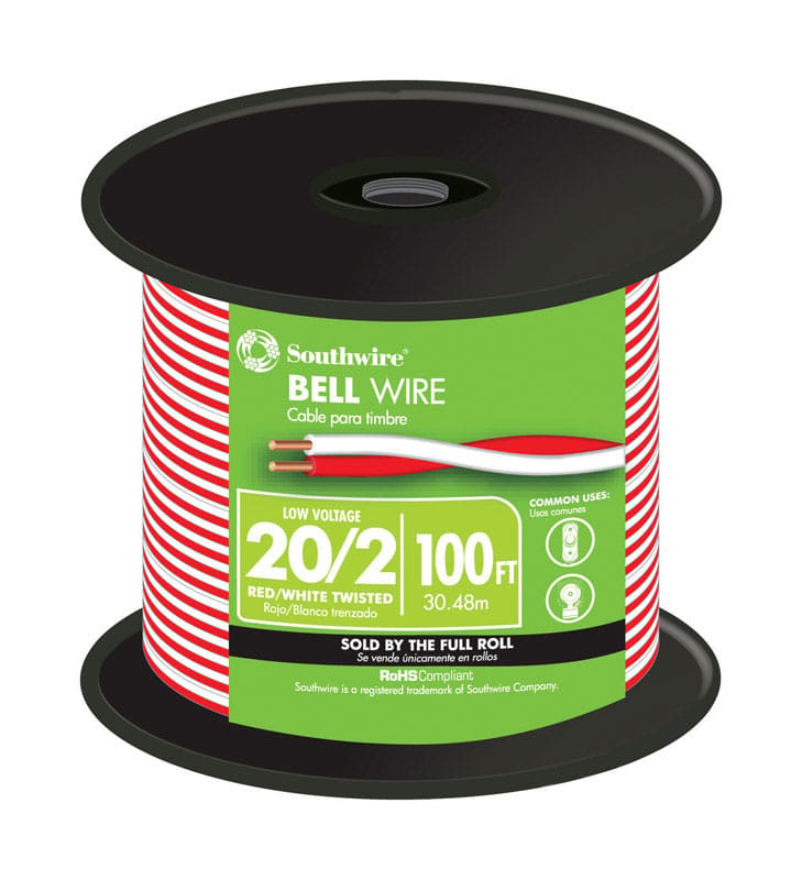Southwire 56750023 100 ft. 20/2 Solid Copper Bell Wire