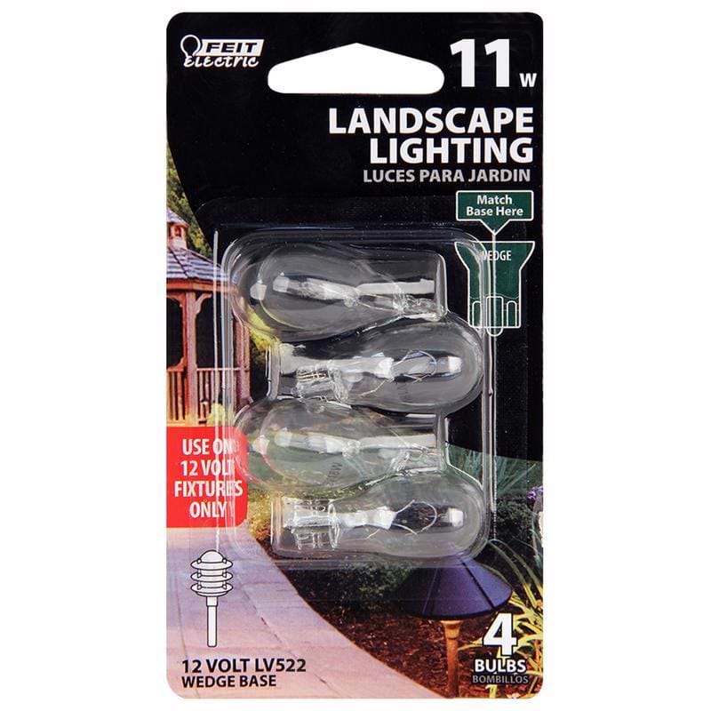 Feit BPLV522/4/RP 11 W T5 Landscape and Low Voltage Incandescent Bulb Wedge Soft White 4 pk