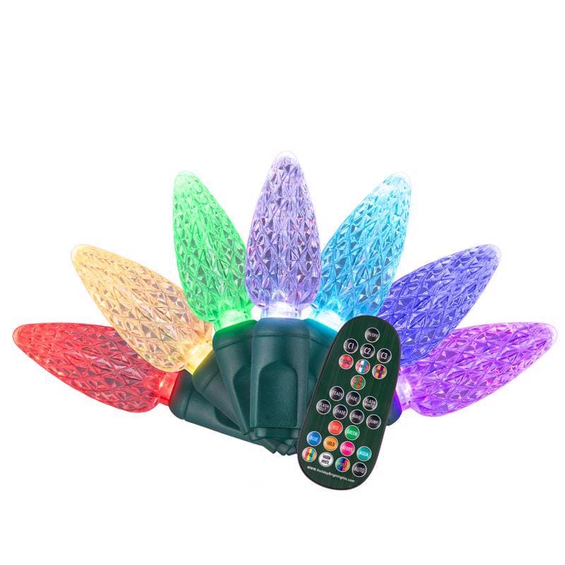 Celebrations RGBWWSC6A Platinum LED C6 Multicolored 50 ct String Lights w/Remote Christmas Lights 25 ft.