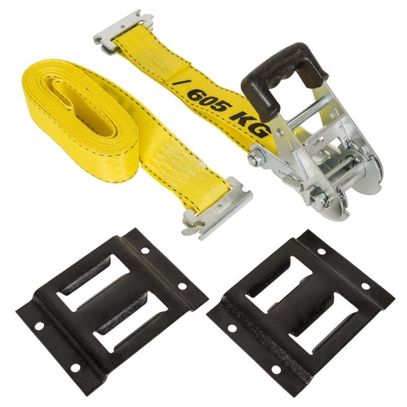 Keeper 89350 1.75 in. W X 15 ft. L Black/Yellow Ratchet Tie Down Strap 1333 lb 1 pk