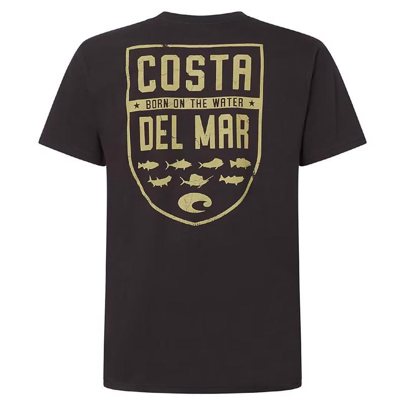 Costa FQA400025-001M M Short Sleeve Men's Crew Neck Black Species Shield Tee Shirt