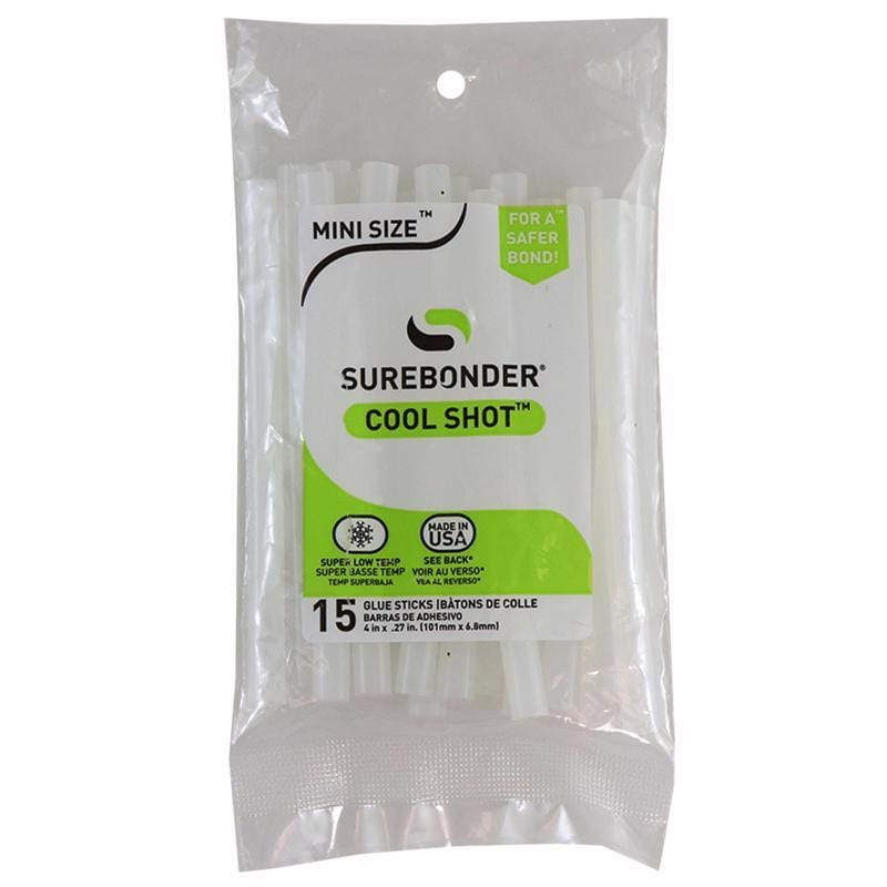 Surebonder CS-15 0.27 in. D X 4 in. L Cool Shot Mini Glue Sticks Clear 15 pk