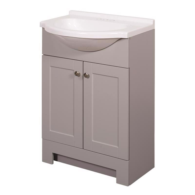 Zenna Home SEC24GY Single Gray Bathroom Vanity 24 in. W X 16 in. D X 35.5 in. H