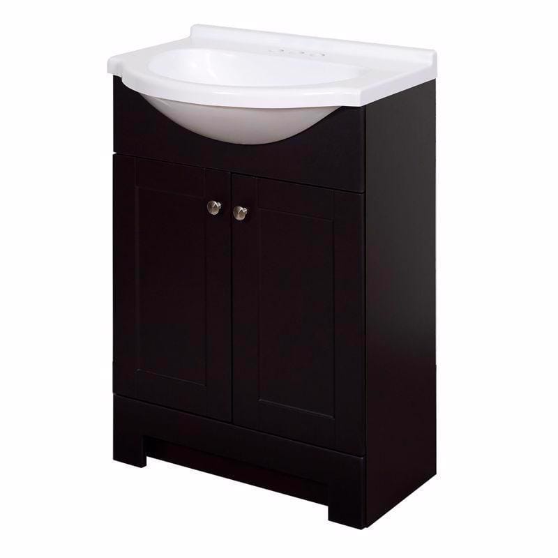 Zenna Home SEC24CH Single Espresso Bathroom Vanity 24 in. W X 16 in. D X 35.5 in. H