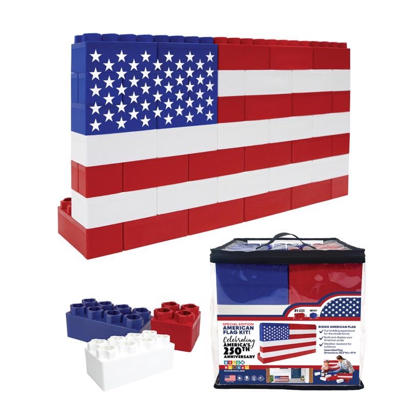 Biggo 207590 American Flag Blocks Set Assorted 32 pc