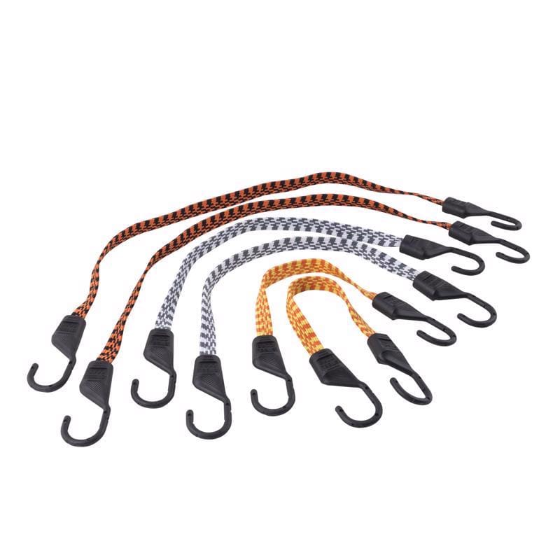 Keeper 06318 Assorted Flat Bungee Cord 18 in. L X .0787 in. 6 pk