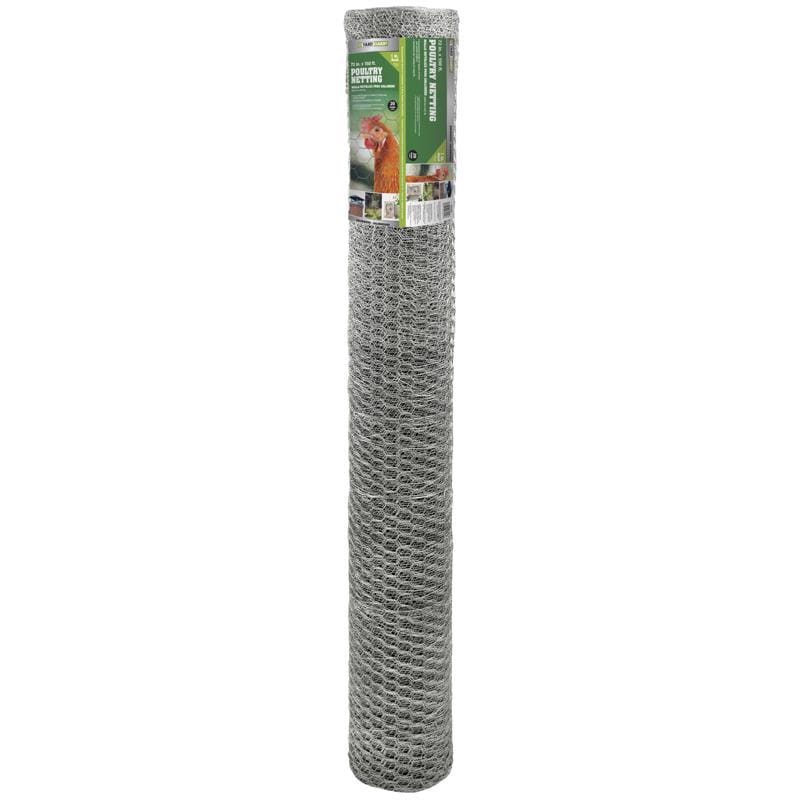 Yardgard 308435B 72 in. H X 150 ft. L Galvanized Steel Poultry Netting 1 in.