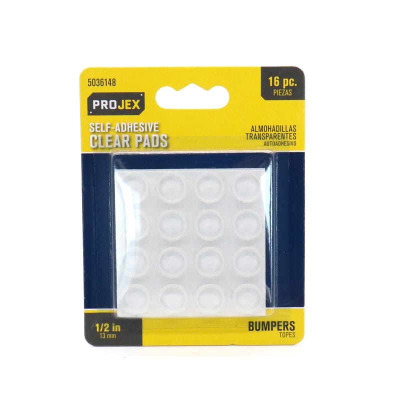 Projex P0129 Vinyl Self Adhesive Protective Pad Clear Round 1/2 in. W 16 pk