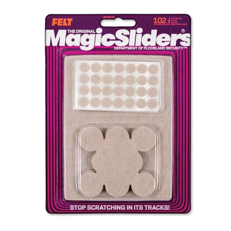 Magic Sliders 63979 Felt Self Adhesive Protective Pads Oatmeal Assorted 102 pk