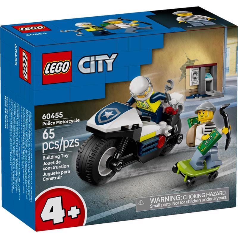 Lego 60455 City Police Motorcycle Chase Building Set Multicolored 65 pc