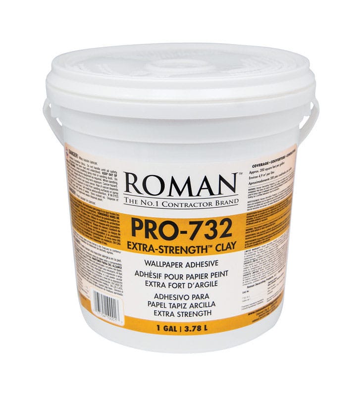 Roman 10001 PRO-732 Extra Strength Clay/Modified Starches Tan Adhesive 1 gal
