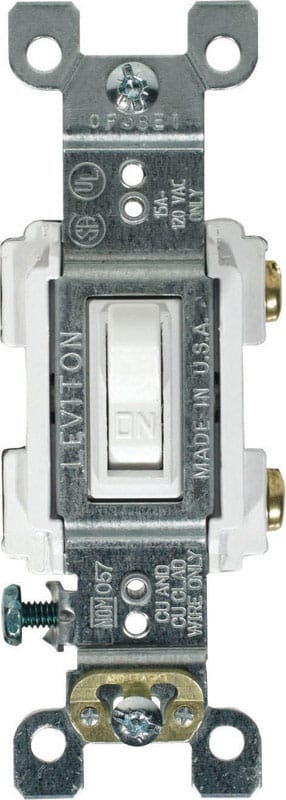 Leviton RS115-WCP 15 amps Single Pole Toggle AC Quiet Switch White 1 pk