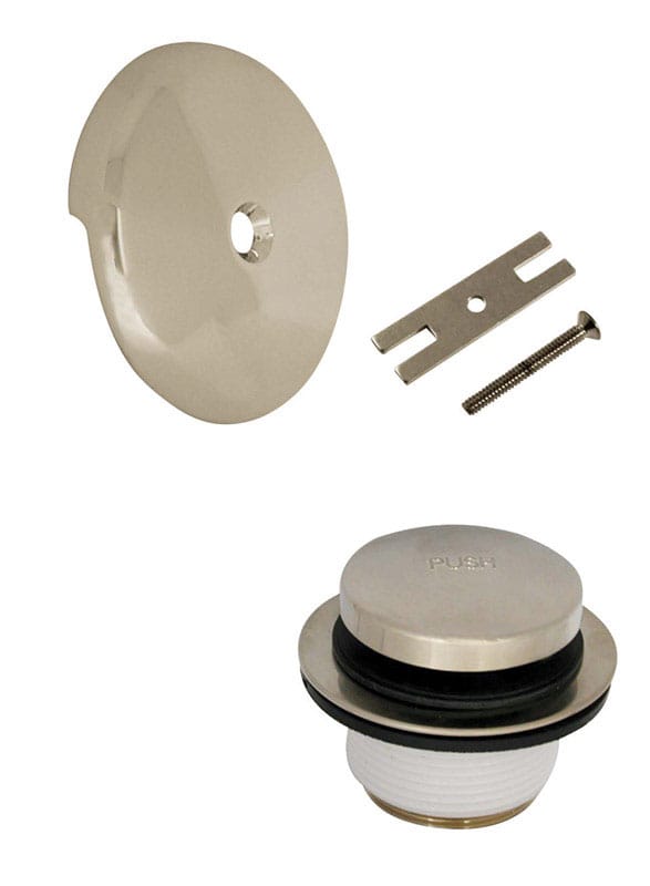 Danco 89237A 2-3/4 in. Brushed Nickel Gray Round Brass Overflow Plate