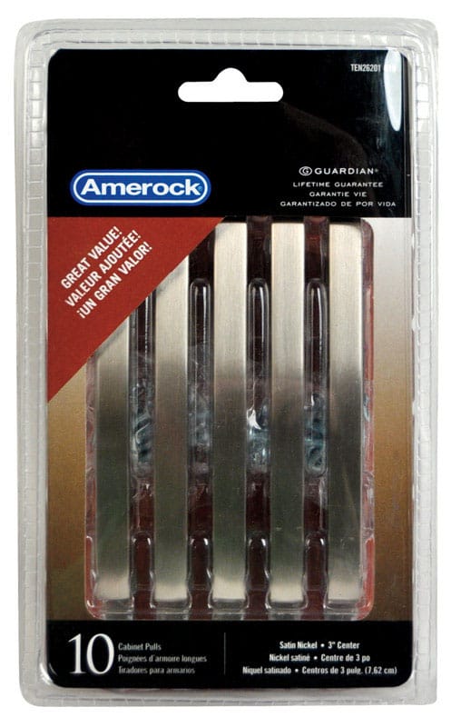Amerock TEN26201-G10 Contemporary Arch Cabinet Pull 3 in. Satin Nickel Silver 10 pk