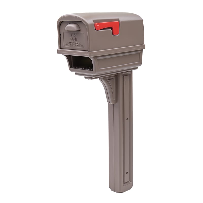 Architectural Mailboxes GGC1M00AM Gentry Classic Plastic Post Mount Mocha Mailbox